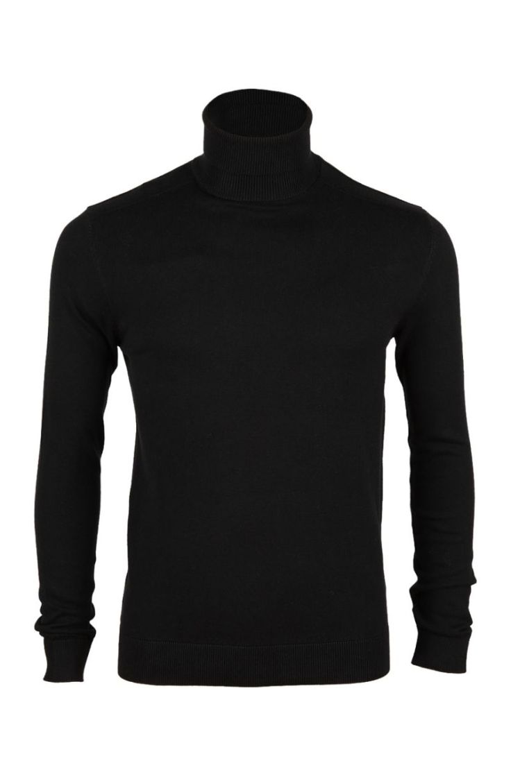 slhberg roll neck b black