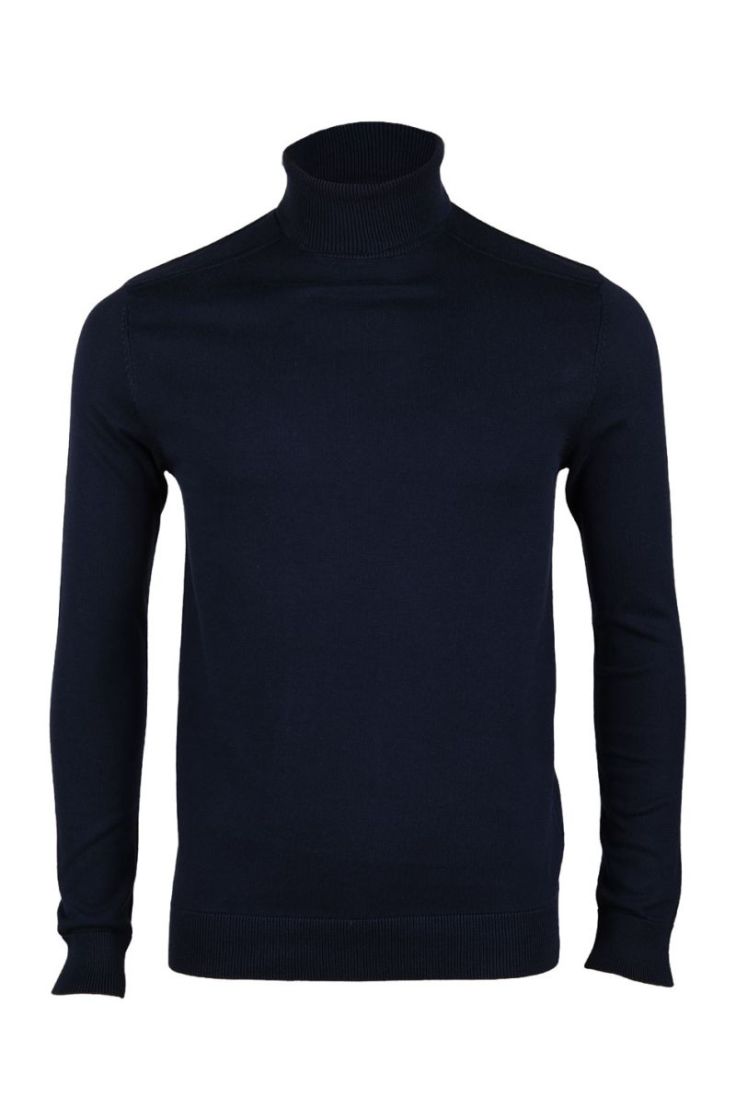 slhberg roll neck b noos navy blazer