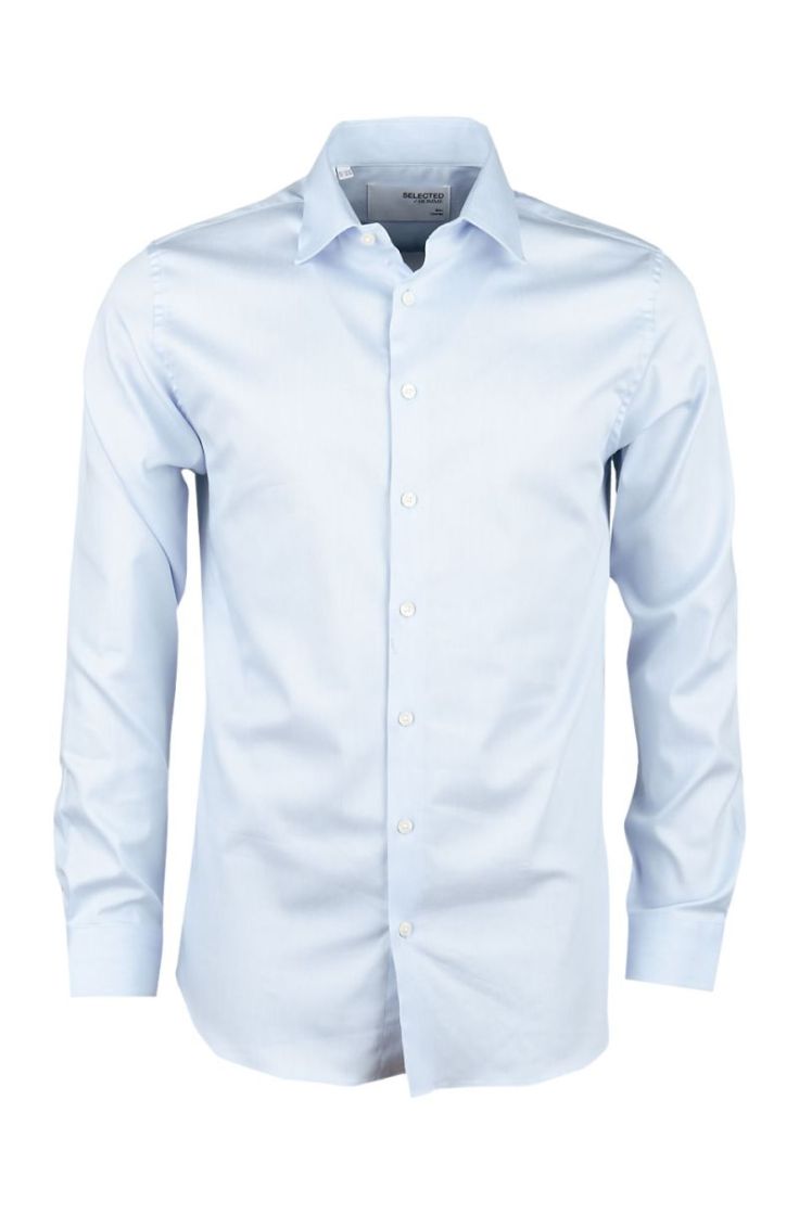 slhslim-performance shirt ls light blue mixe