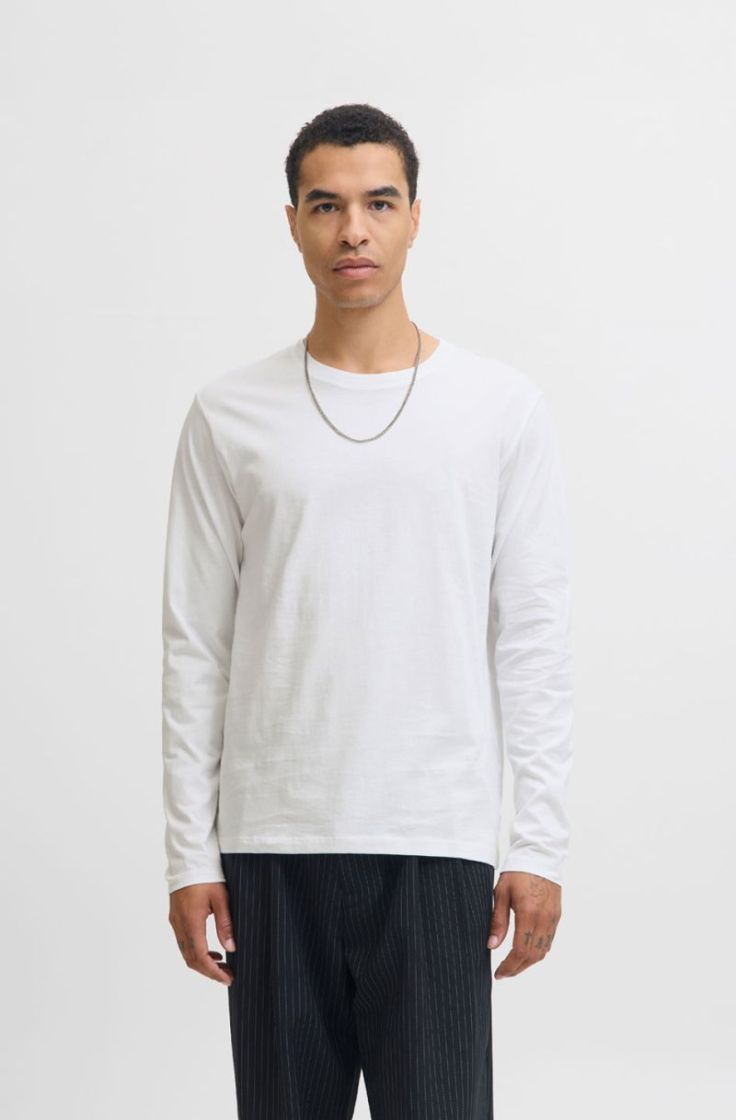 jjeorganic basic tee ls o-neck white