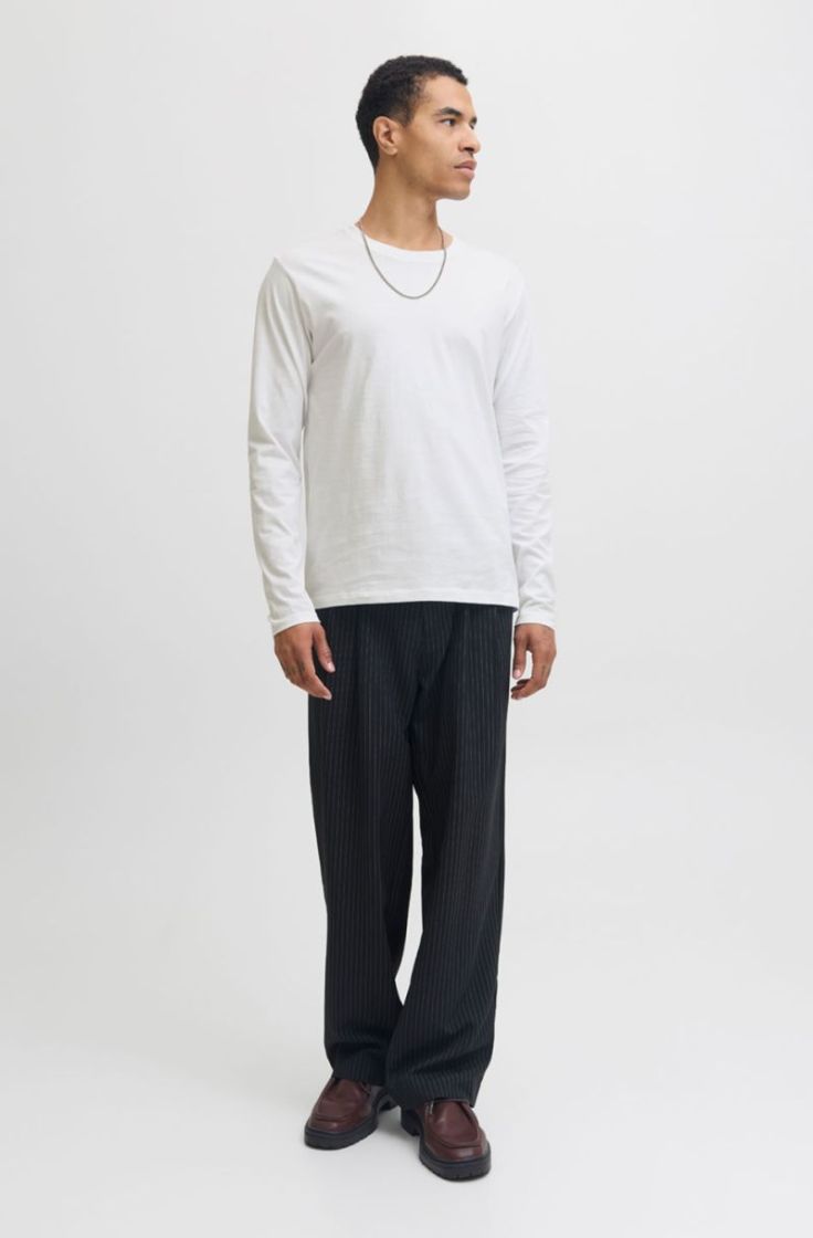 jjeorganic basic tee ls o-neck white