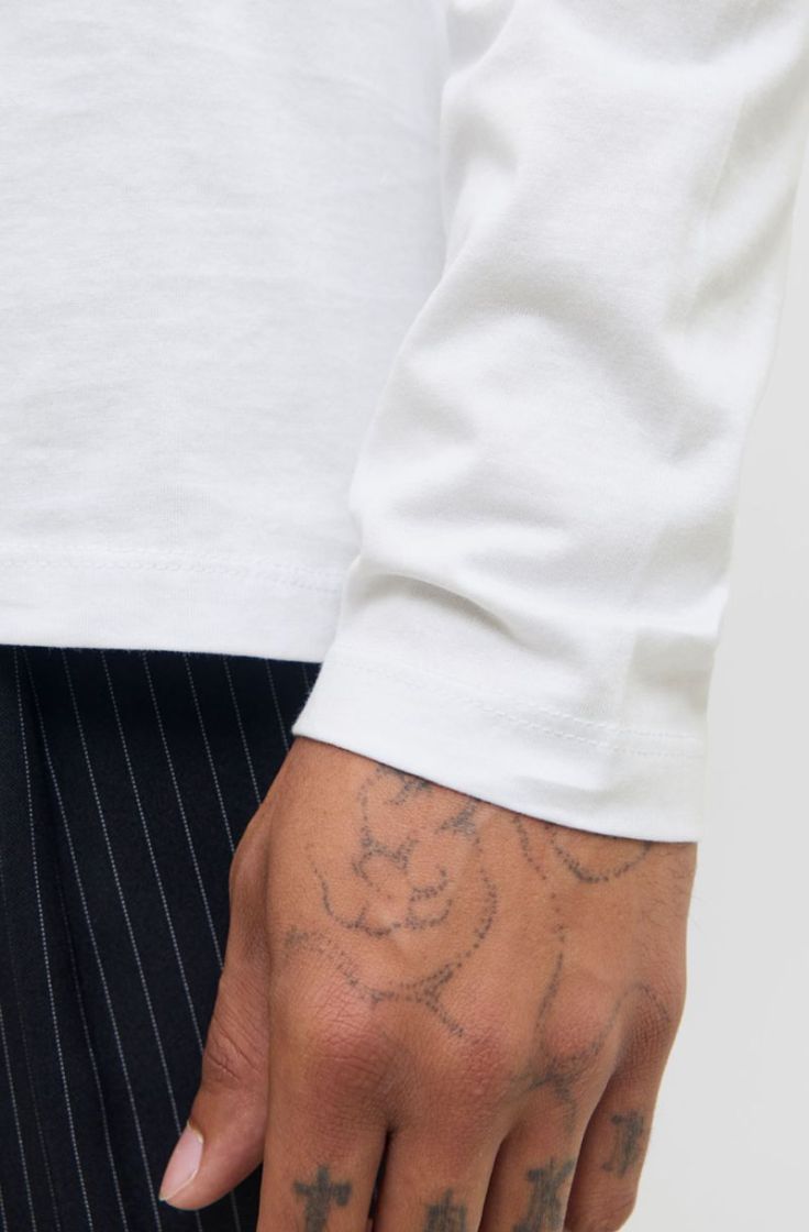 jjeorganic basic tee ls o-neck white