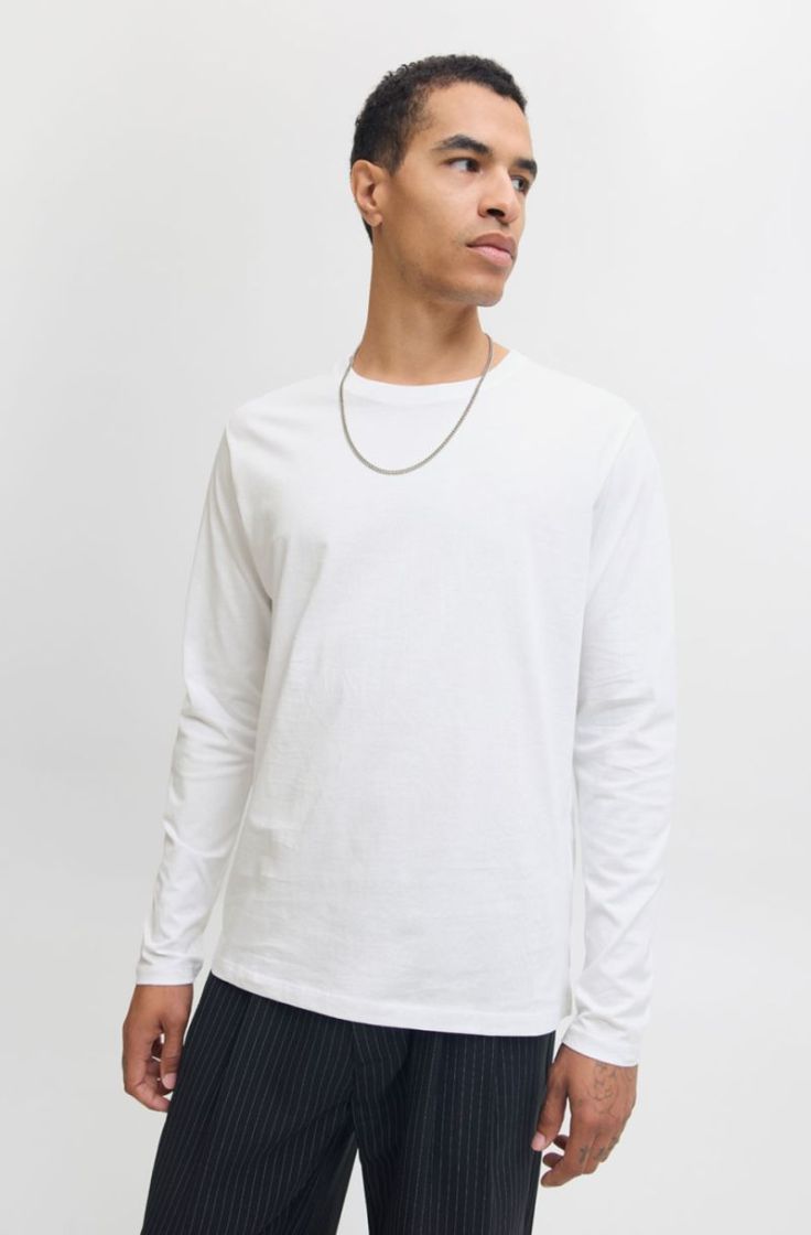 jjeorganic basic tee ls o-neck white