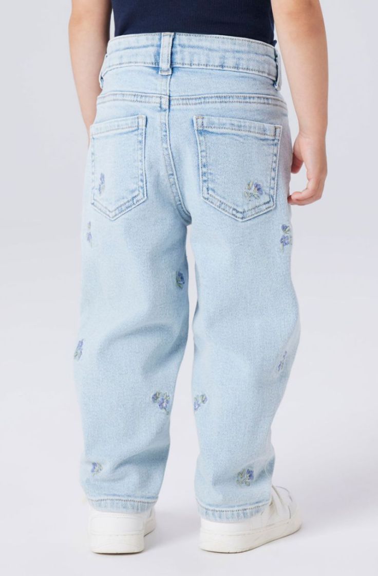 nmfbella mom emb jeans 1224-sm light blue deni