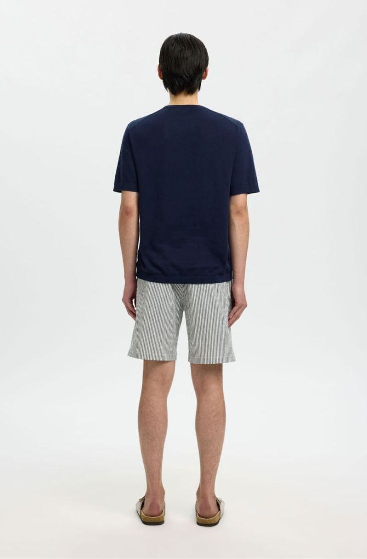 slhtorino ss knit crew neck navy blazer