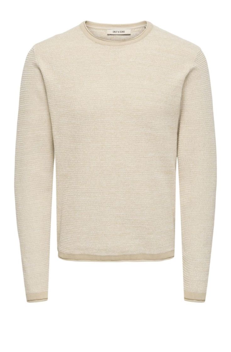 onseric reg 12 struc crew knit silver lining c