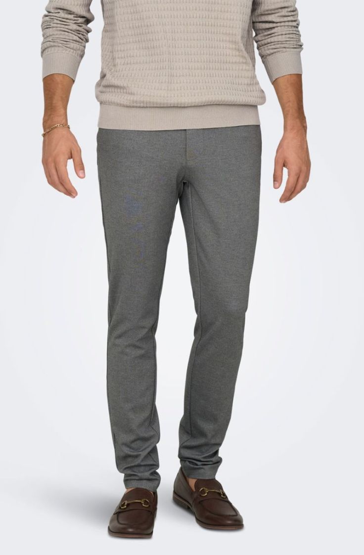 onsmark slim ditsy 020934 pant silver lining m