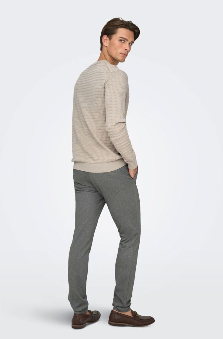 onsmark slim ditsy 020934 pant silver lining m