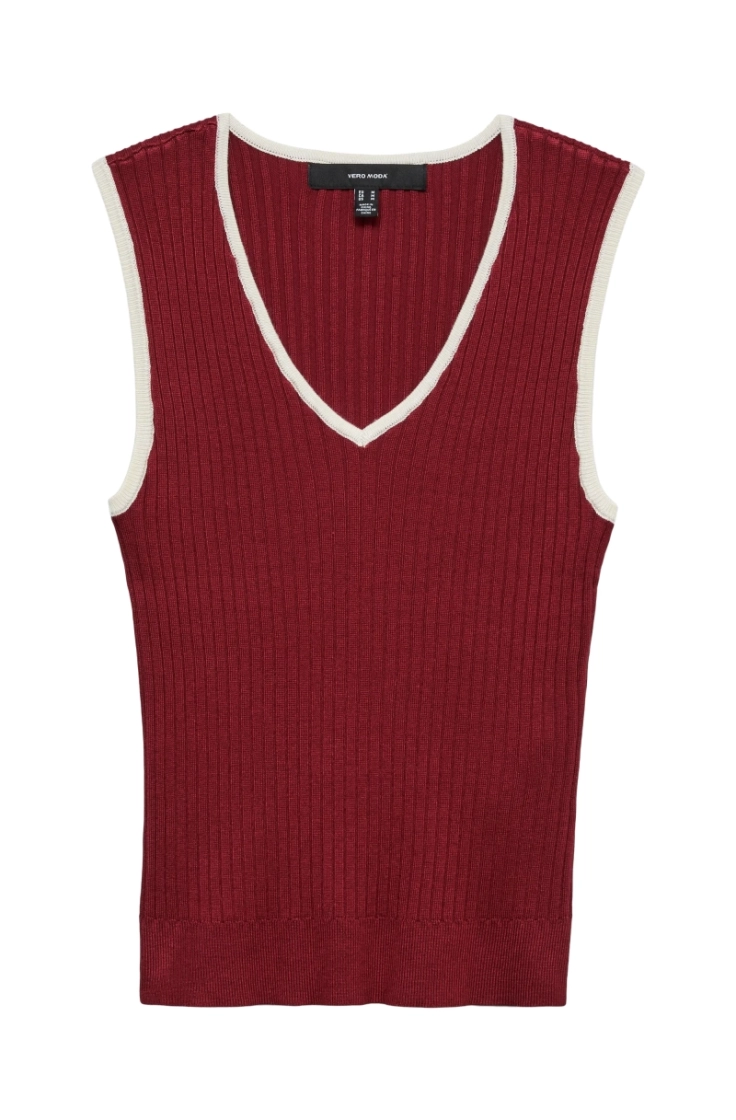 vmwillow rib sl v-neck top  biking red w.na