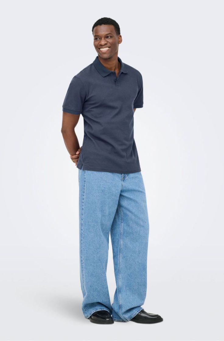 onsben reg ss polo shirt blue nights