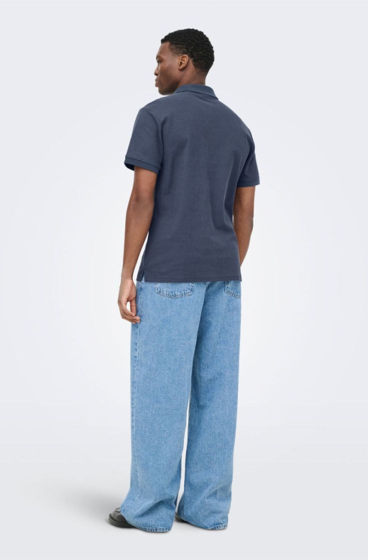 onsben reg ss polo shirt blue nights