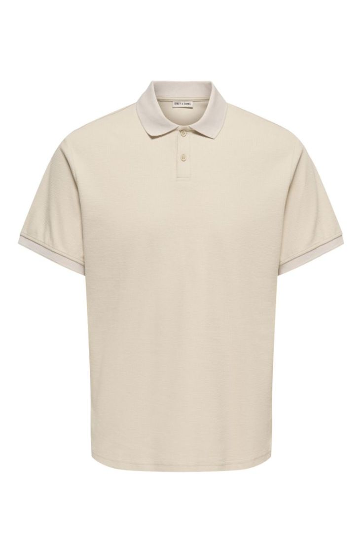 onsben reg ss polo shirt silver lining