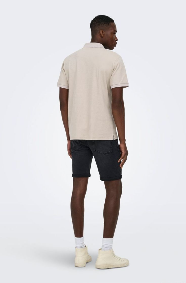 onsben reg ss polo shirt silver lining