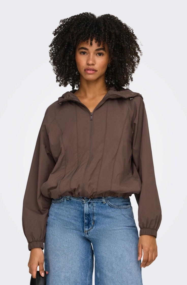 onllara piping jacket otw chocolate marti