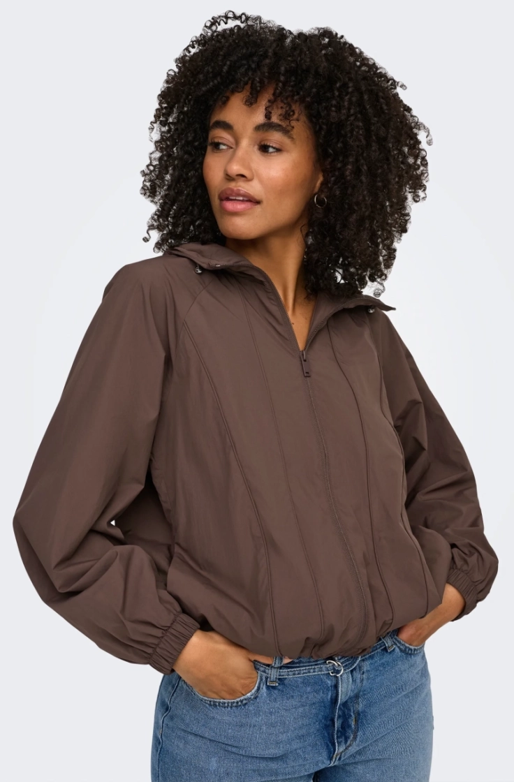 onllara piping jacket otw chocolate marti