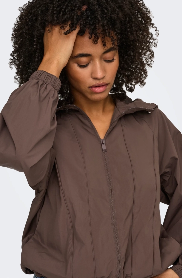 onllara piping jacket otw chocolate marti