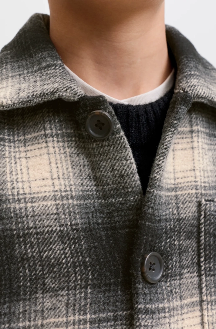 jjesoho ollie overshirt ls jnr asphalt checks