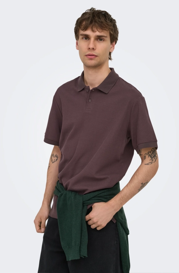 onsben reg ss polo shirt  raisin
