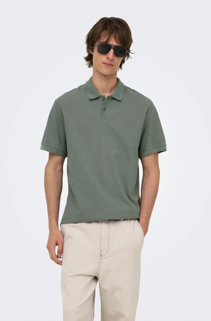 onsben reg ss polo shirt  castor gray