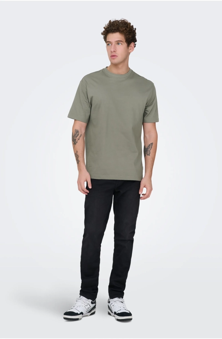 onsfred life rlx ss tee castor gray