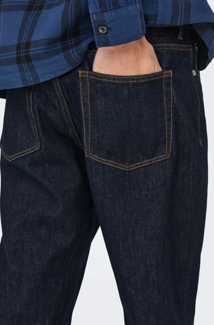 onsedge straight rinse 4942 ta dark blue denim