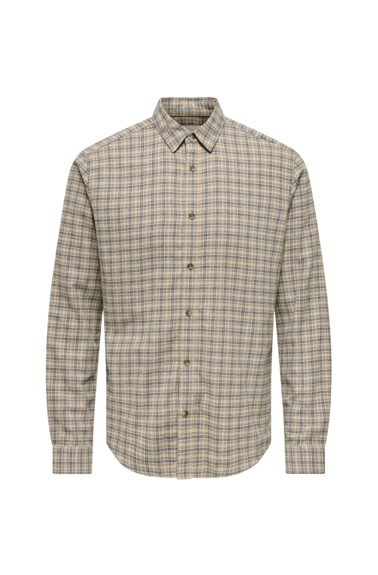onsgudmund ls checked shirt chinchilla blue