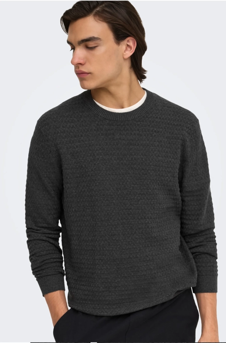 onsloui ls structure crew reg dark grey melan