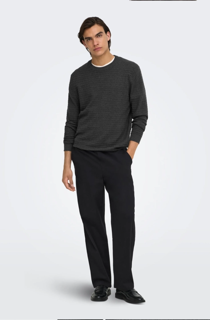 onsloui ls structure crew reg dark grey melan