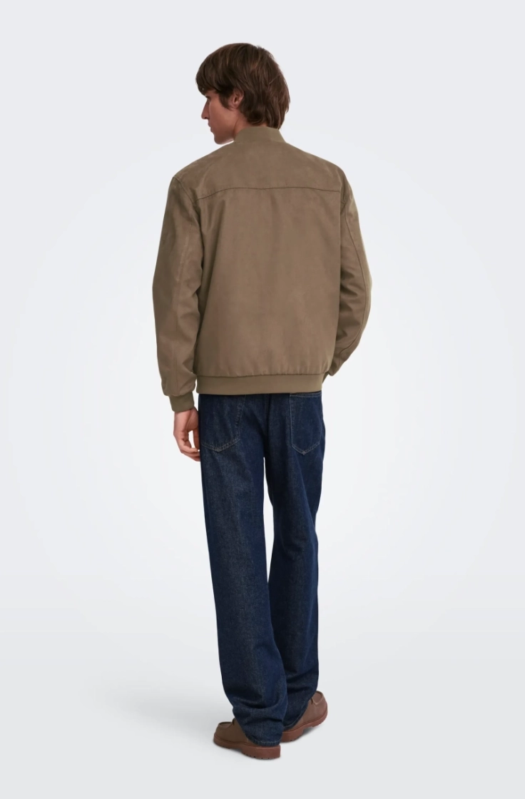 onslucas fake suede bomber otw teak
