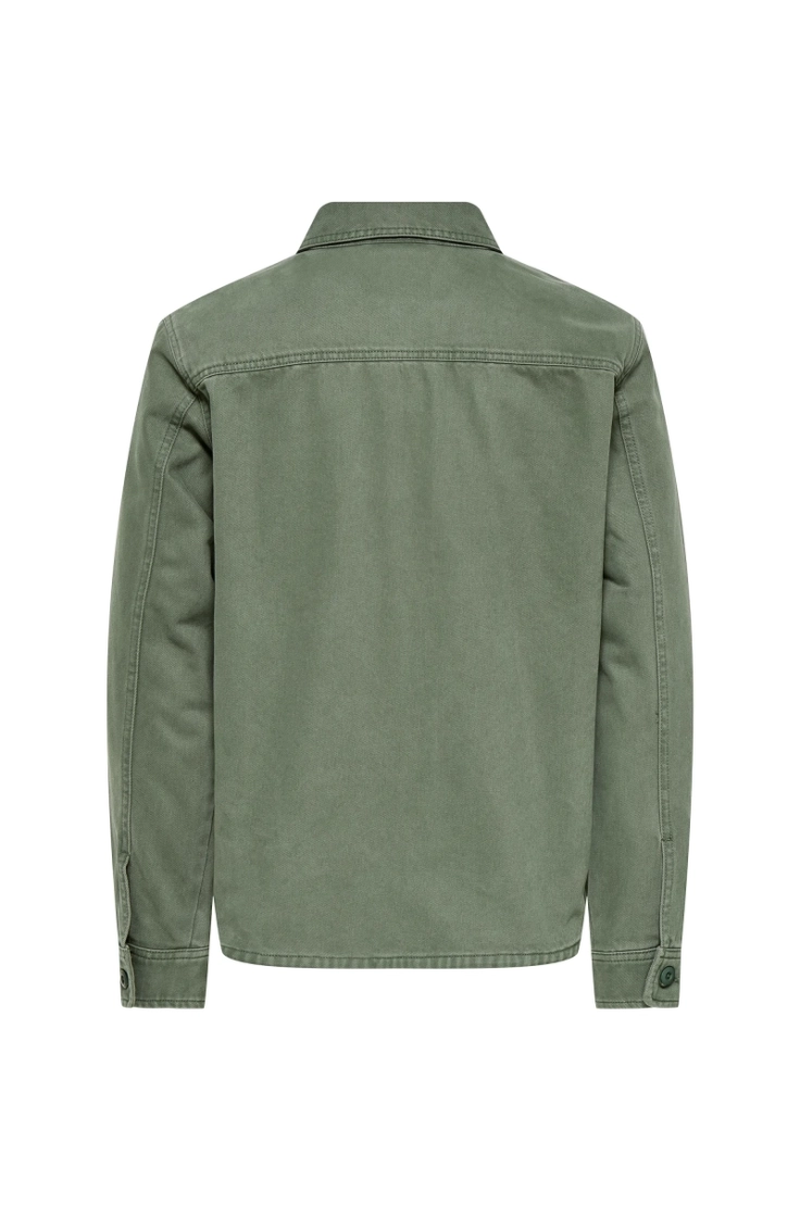 onsray washed zip jacket 0277 thyme