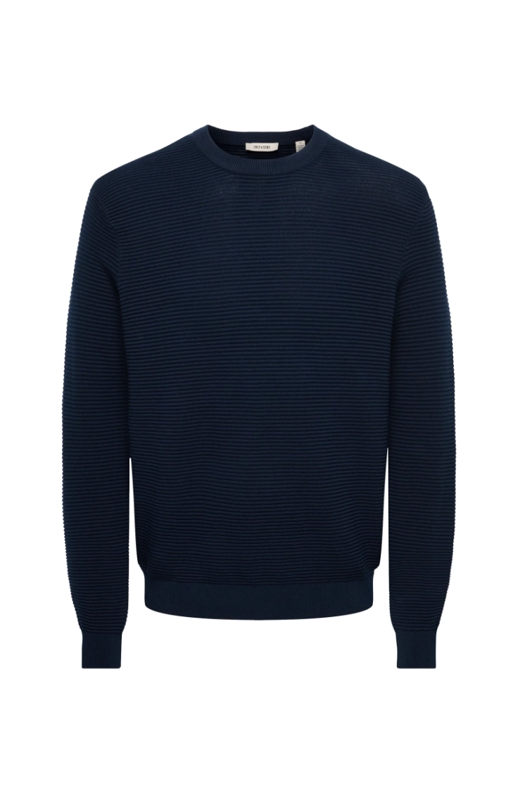onsron reg ls crew neck knit dark sapphire