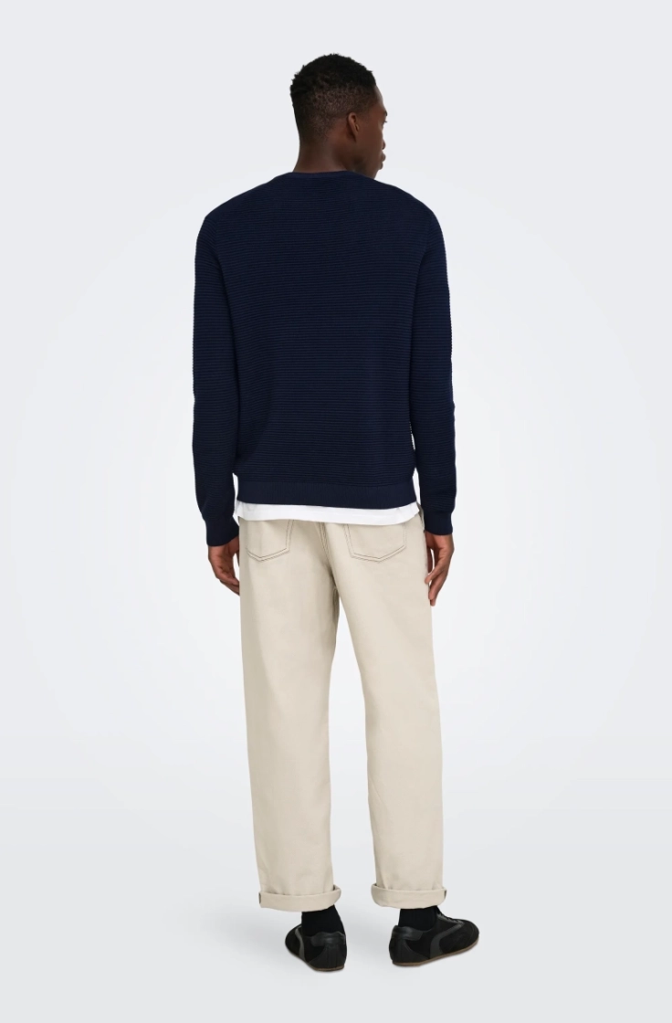 onsron reg ls crew neck knit dark sapphire