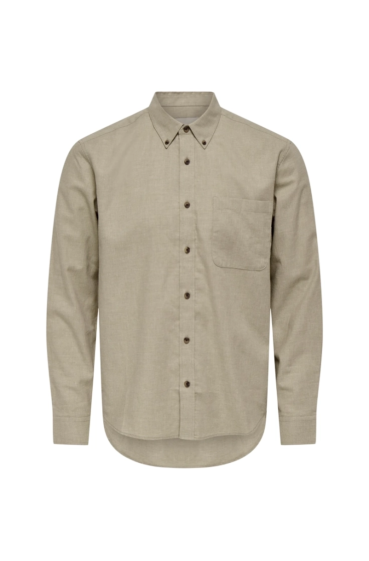 onsjupiter reg fit ls shirt chinchilla mela