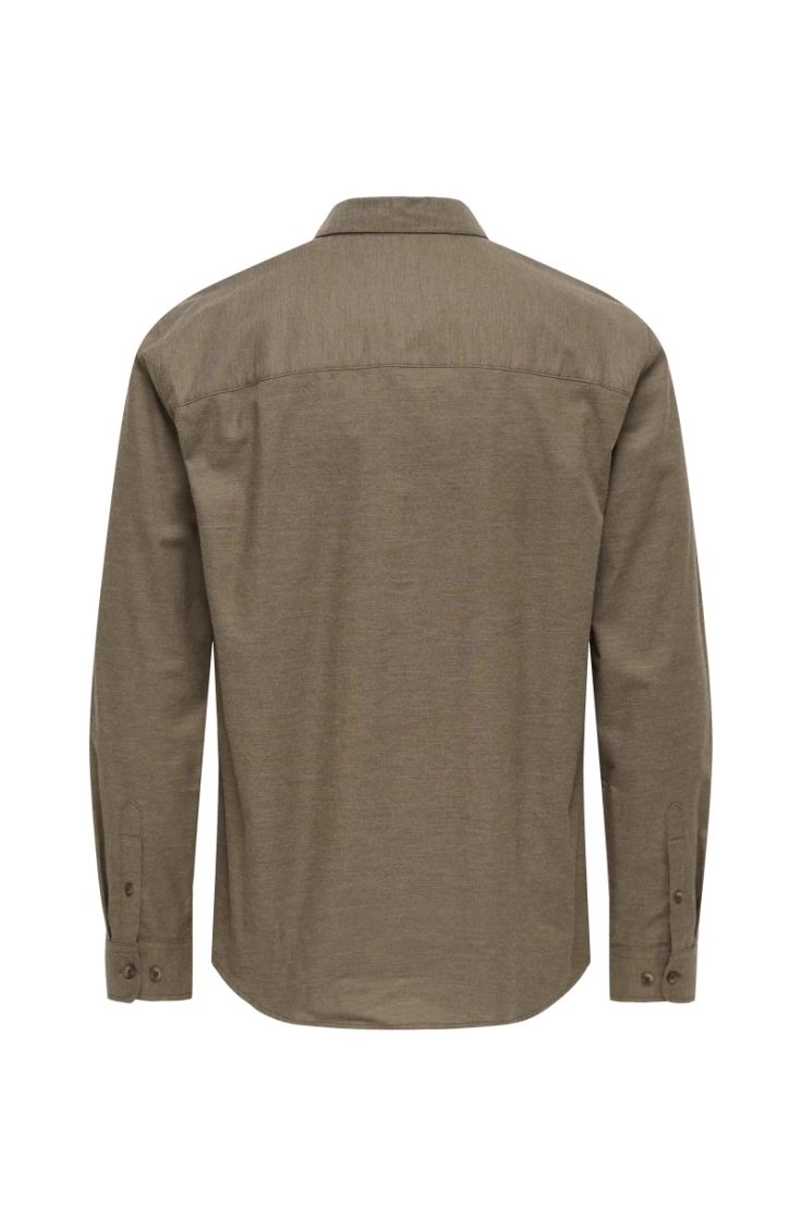 onsjupiter reg fit ls shirt  canteen walnut
