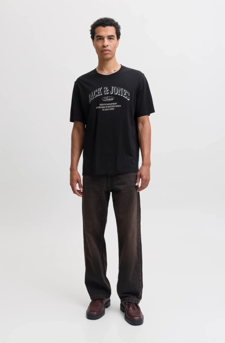 jjedenver logo tee ss o-neck s black