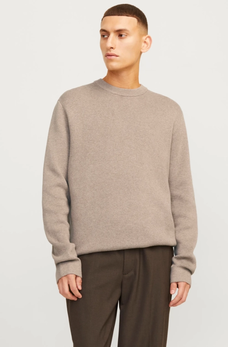 jprblamilano stitch knit cre greige melange