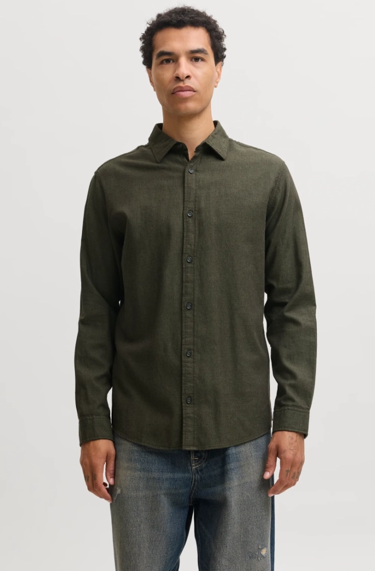 jjefield melange shirt ls sn rosin