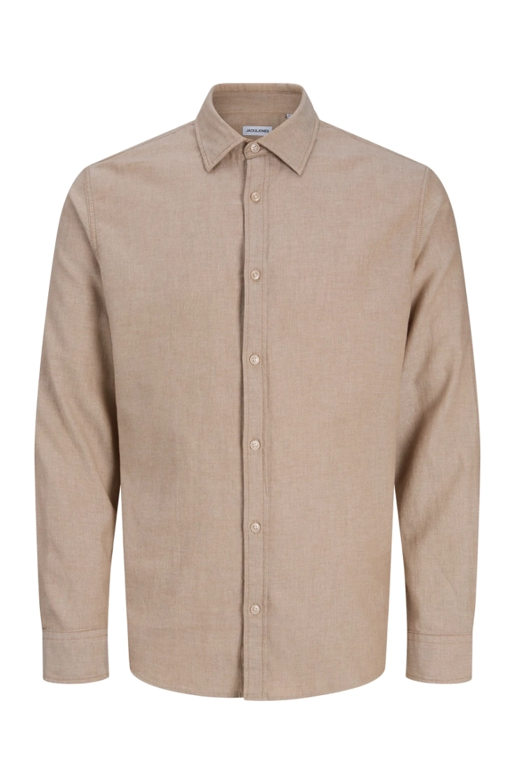 jjefield melange shirt ls sn oatmeal
