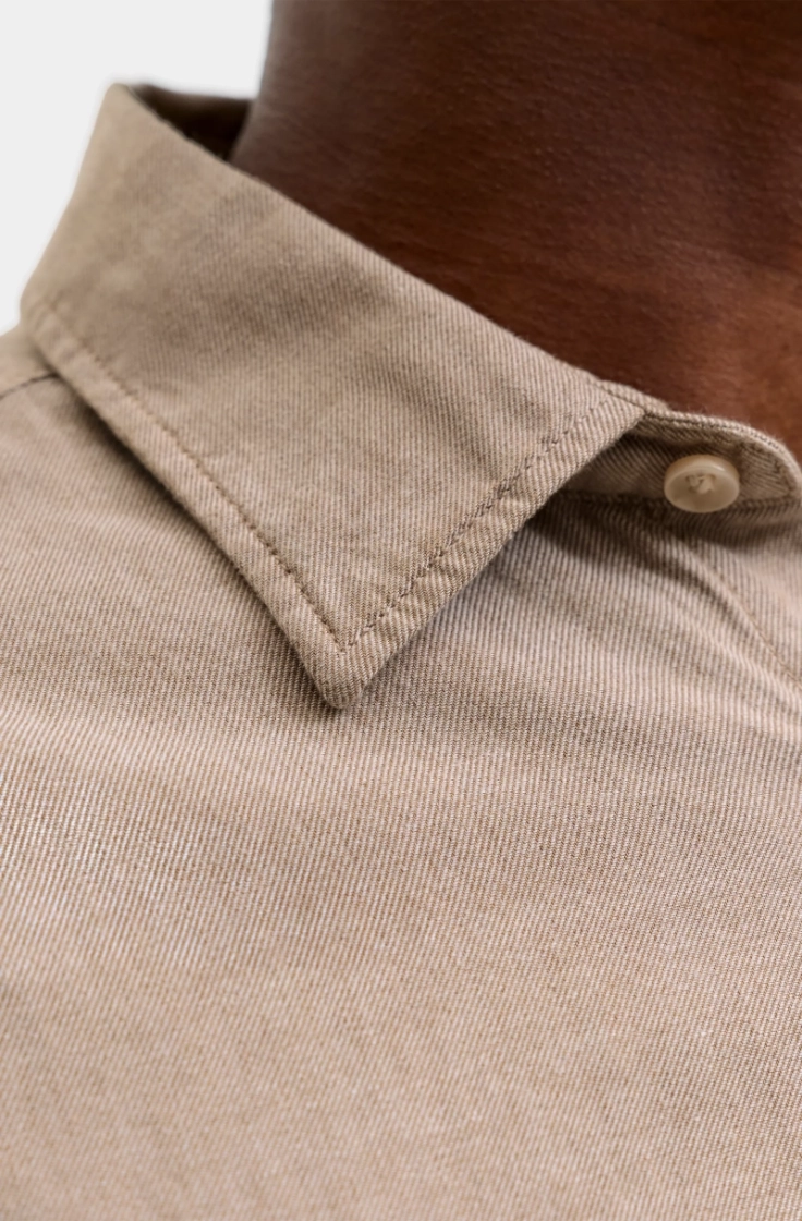 jjefield melange shirt ls sn oatmeal