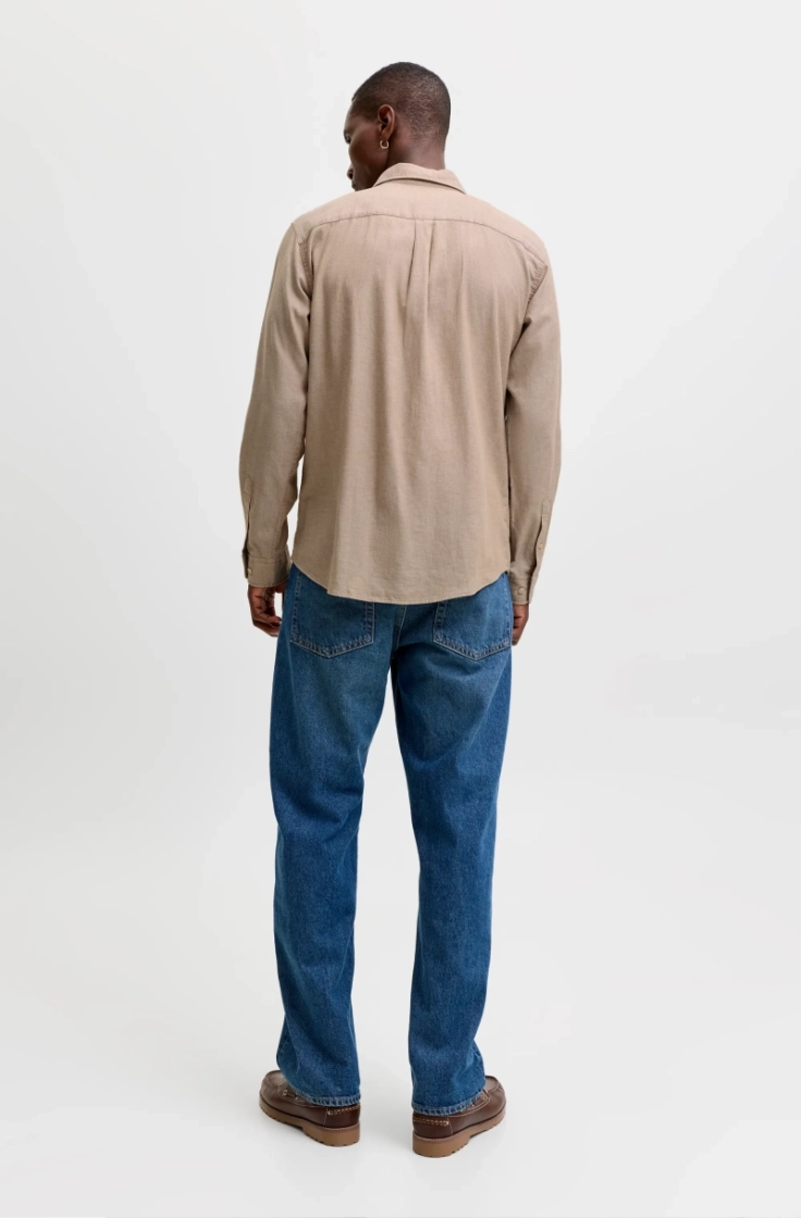jjefield melange shirt ls sn oatmeal