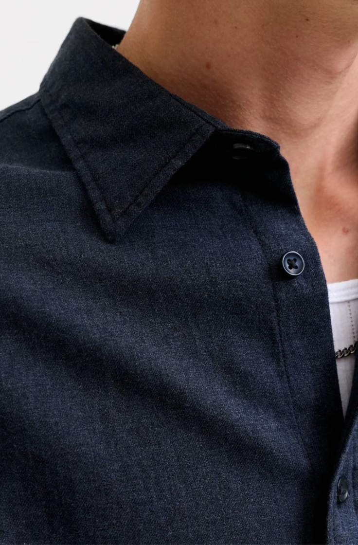 jjefield melange shirt ls sn navy blazer