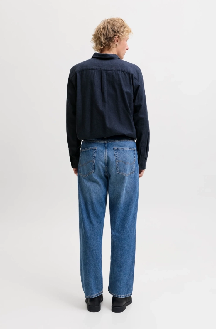 jjefield melange shirt ls sn navy blazer