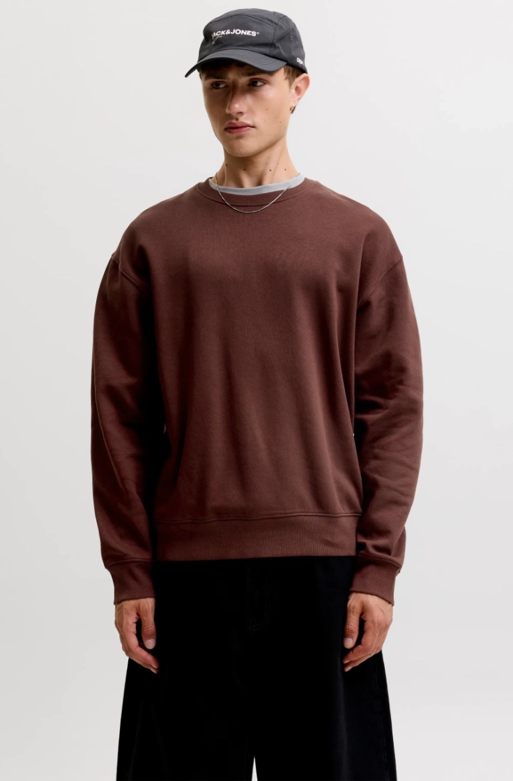 jjeace sweat crew neck bitter chocolat