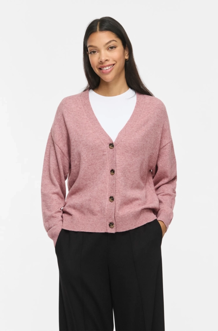viril v-neck knit cardigan nostalgia rose 