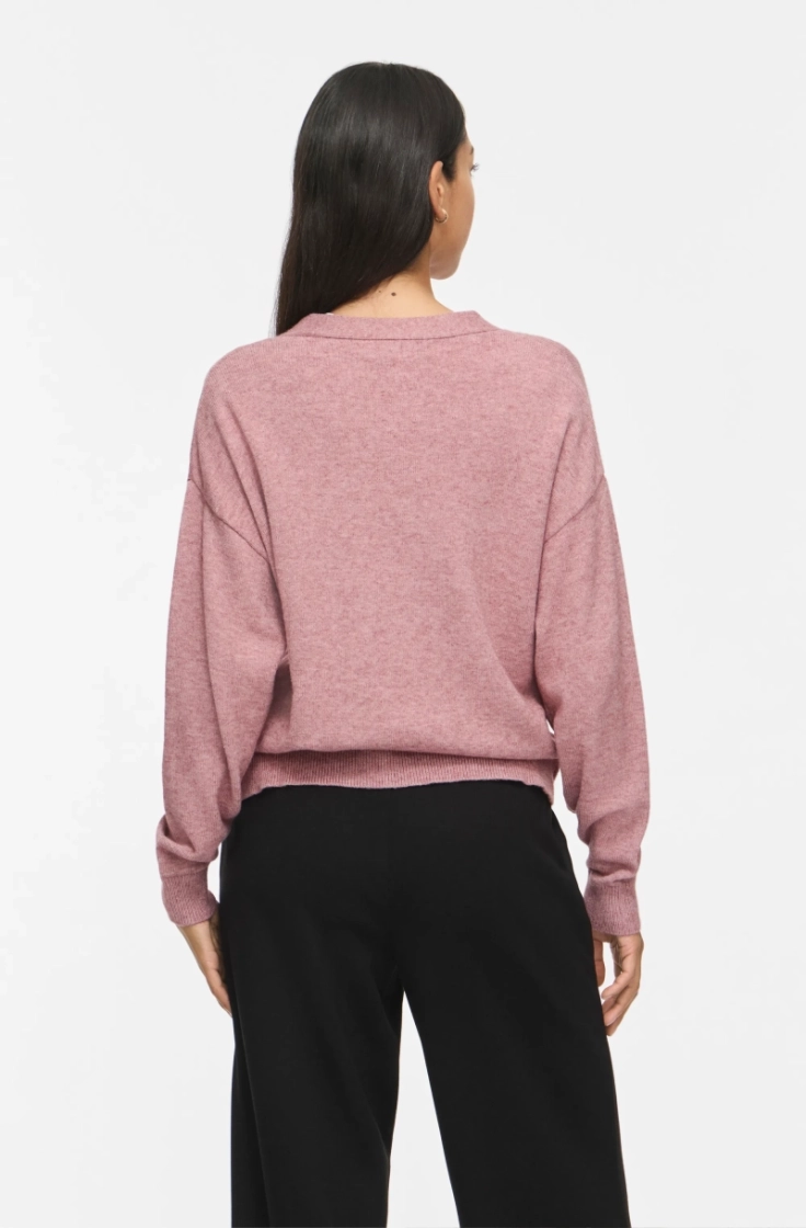 viril v-neck knit cardigan nostalgia rose 