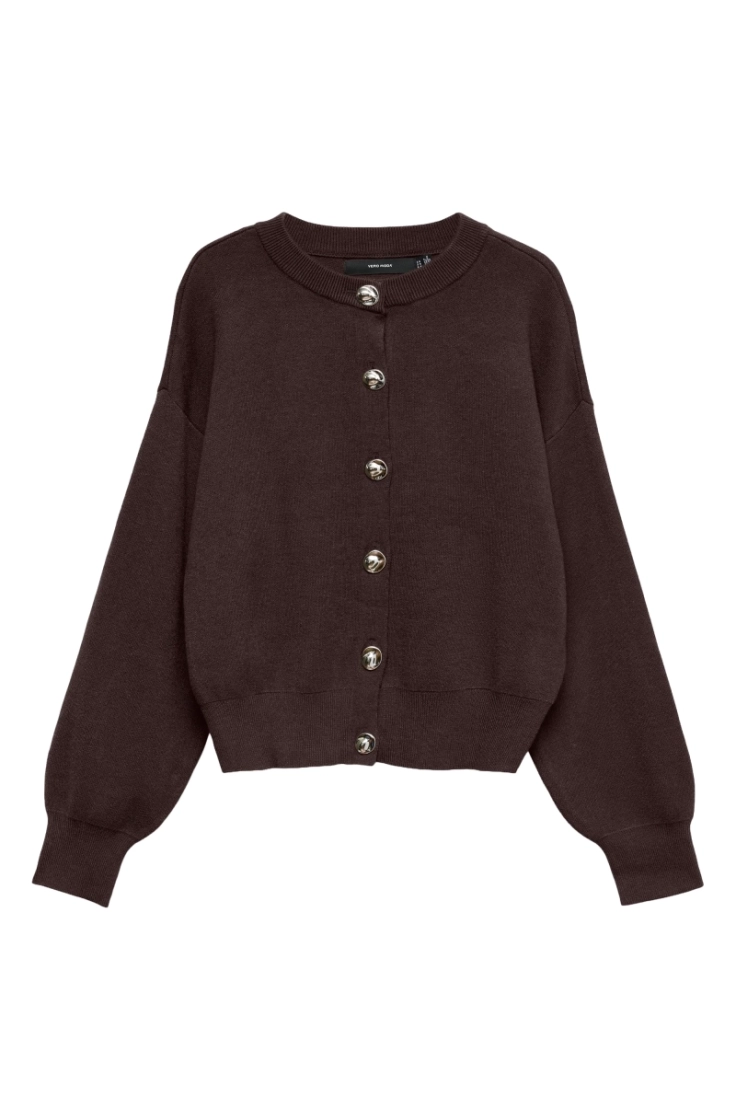 vmnoella ls o-neck cardigan bo chocolate torte