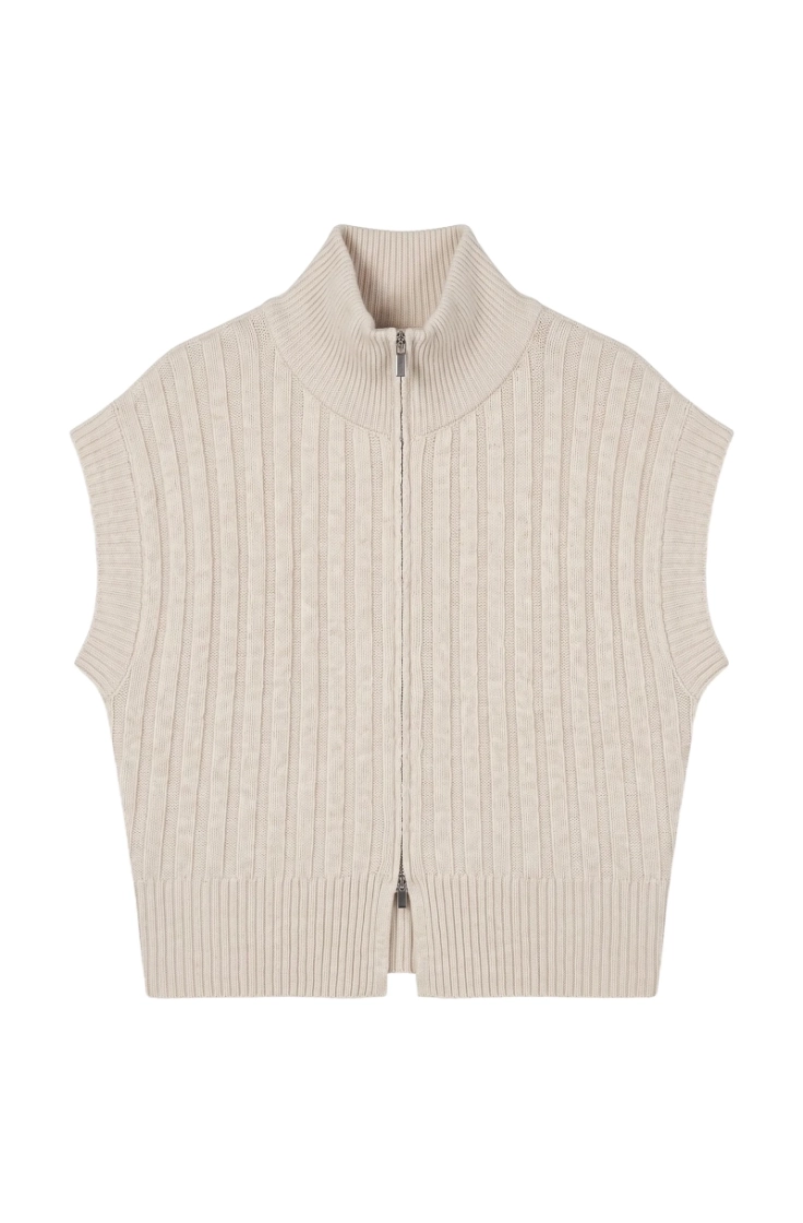 vmbang rib sl highneck zipper  birch