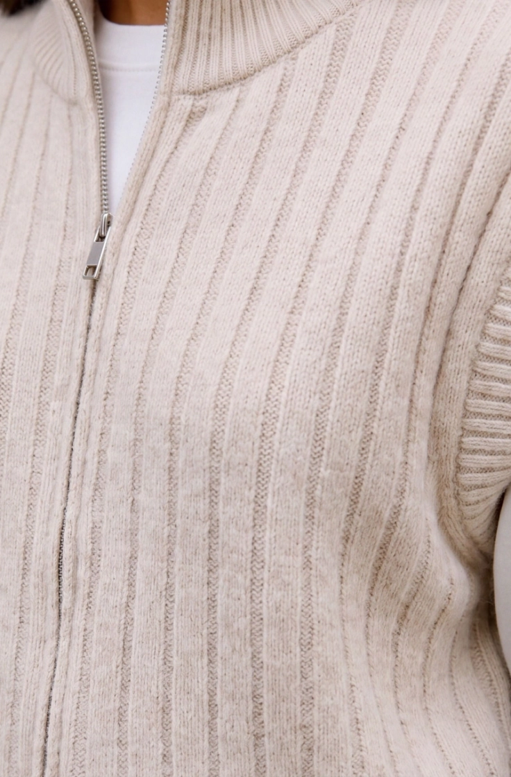 vmbang rib sl highneck zipper  birch