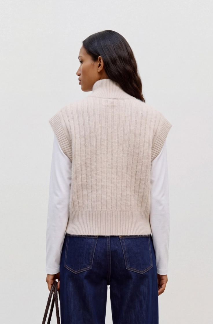 vmbang rib sl highneck zipper  birch