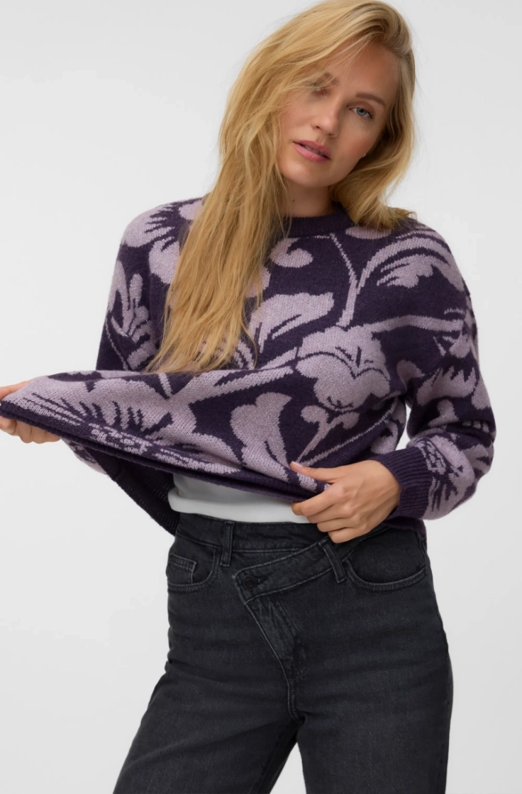 vmettashine ls o-neck pullover sweet grape w.e